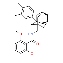 ChemSpider 2D Image | N-{[(5R,7S)-3-(3,4-Dimethylphenyl)adamantan-1-yl]methyl}-2,6-dimethoxybenzamide | C28H35NO3