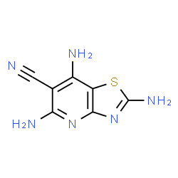 ChemSpider 2D Image | 2,5,7-Triamino[1,3]thiazolo[4,5-b]pyridine-6-carbonitrile | C7H6N6S
