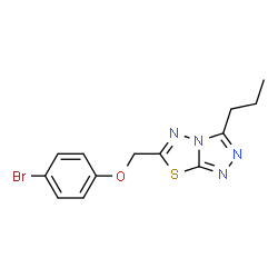 ChemSpider 2D Image | 6-[(4-Bromophenoxy)methyl]-3-propyl[1,2,4]triazolo[3,4-b][1,3,4]thiadiazole | C13H13BrN4OS