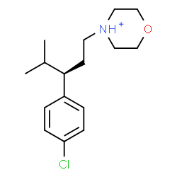 ChemSpider 2D Image | 4-[(3R)-3-(4-Chlorophenyl)-4-methylpentyl]morpholin-4-ium | C16H25ClNO