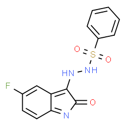 ChemSpider 2D Image | N'-(5-Fluoro-2-oxo-2H-indol-3-yl)benzenesulfonohydrazide | C14H10FN3O3S