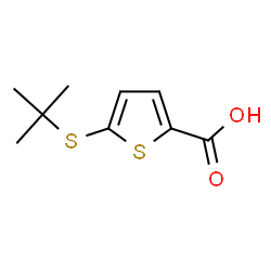 ChemSpider 2D Image | 5-[(2-Methyl-2-propanyl)sulfanyl]-2-thiophenecarboxylic acid | C9H12O2S2