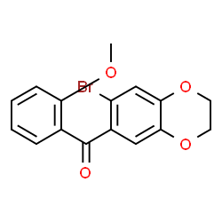 ChemSpider 2D Image | (7-BROMO-2,3-DIHYDRO-1,4-BENZODIOXIN-6-YL)(2-METHOXYPHENYL)METHANONE | C16H13BrO4