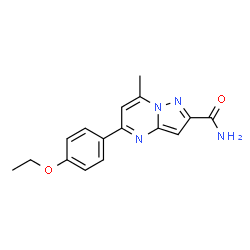 ChemSpider 2D Image | 5-(4-Ethoxyphenyl)-7-methylpyrazolo[1,5-a]pyrimidine-2-carboxamide | C16H16N4O2