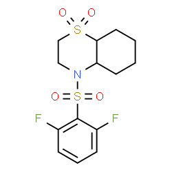 ChemSpider 2D Image | 4-[(2,6-Difluorophenyl)sulfonyl]octahydro-2H-1,4-benzothiazine 1,1-dioxide | C14H17F2NO4S2