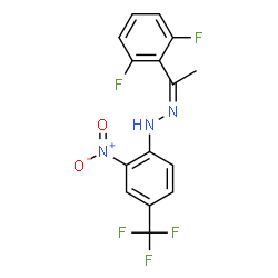 ChemSpider 2D Image | (1Z)-1-[1-(2,6-Difluorophenyl)ethylidene]-2-[2-nitro-4-(trifluoromethyl)phenyl]hydrazine | C15H10F5N3O2