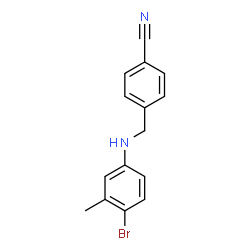ChemSpider 2D Image | 4-{[(4-Bromo-3-methylphenyl)amino]methyl}benzonitrile | C15H13BrN2
