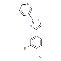 ChemSpider 2D Image | 3-[4-(3-Fluoro-4-methoxy-phenyl)-thiazol-2-yl]-pyridine | C15H11FN2OS