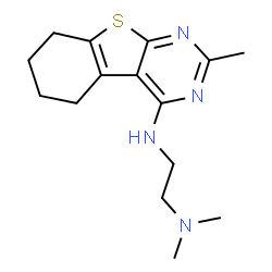 ChemSpider 2D Image | N,N-Dimethyl-N'-(2-methyl-5,6,7,8-tetrahydro[1]benzothieno[2,3-d]pyrimidin-4-yl)-1,2-ethanediamine | C15H22N4S