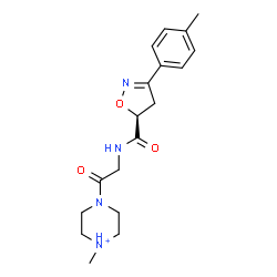 ChemSpider 2D Image | 1-Methyl-4-(N-{[(5S)-3-(4-methylphenyl)-4,5-dihydro-1,2-oxazol-5-yl]carbonyl}glycyl)piperazin-1-ium | C18H25N4O3