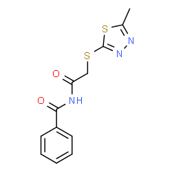 ChemSpider 2D Image | N-{[(5-Methyl-1,3,4-thiadiazol-2-yl)sulfanyl]acetyl}benzamide | C12H11N3O2S2