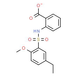 ChemSpider 2D Image | 2-{[(5-Ethyl-2-methoxyphenyl)sulfonyl]amino}benzoate | C16H16NO5S