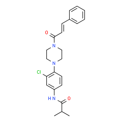 ChemSpider 2D Image | N-(3-Chloro-4-{4-[(2E)-3-phenyl-2-propenoyl]-1-piperazinyl}phenyl)-2-methylpropanamide | C23H26ClN3O2