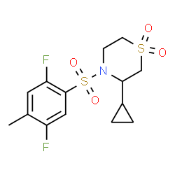 ChemSpider 2D Image | 3-Cyclopropyl-4-[(2,5-difluoro-4-methylphenyl)sulfonyl]thiomorpholine 1,1-dioxide | C14H17F2NO4S2