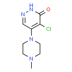 ChemSpider 2D Image | 4-Chloro-5-(4-methyl-1-piperazinyl)-3(2H)-pyridazinone | C9H13ClN4O