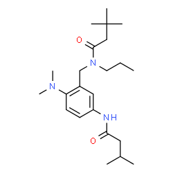 ChemSpider 2D Image | N-{2-(Dimethylamino)-5-[(3-methylbutanoyl)amino]benzyl}-3,3-dimethyl-N-propylbutanamide | C23H39N3O2