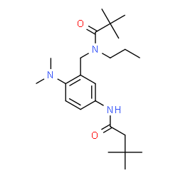 ChemSpider 2D Image | N-[4-(Dimethylamino)-3-{[(2,2-dimethylpropanoyl)(propyl)amino]methyl}phenyl]-3,3-dimethylbutanamide | C23H39N3O2