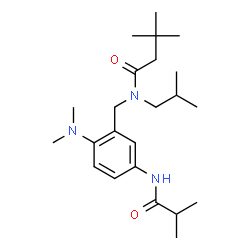 ChemSpider 2D Image | N-[2-(Dimethylamino)-5-(isobutyrylamino)benzyl]-N-isobutyl-3,3-dimethylbutanamide | C23H39N3O2