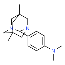 ChemSpider 2D Image | 4-(5,7-Dimethyl-1,3-diazatricyclo[3.3.1.1~3,7~]dec-2-yl)-N,N-dimethylaniline | C18H27N3