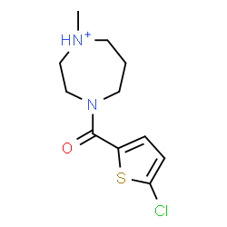 ChemSpider 2D Image | 4-[(5-Chloro-2-thienyl)carbonyl]-1-methyl-1,4-diazepan-1-ium | C11H16ClN2OS
