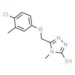 ChemSpider 2D Image | 5-[(4-Chloro-3-methylphenoxy)methyl]-2,4-dihydro-4-methyl-3H-1,2,4-triazole-3-thione | C11H12ClN3OS