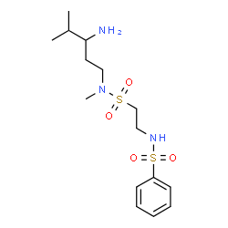 ChemSpider 2D Image | N-{2-[(3-Amino-4-methylpentyl)(methyl)sulfamoyl]ethyl}benzenesulfonamide | C15H27N3O4S2