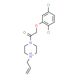 ChemSpider 2D Image | 1-Allyl-4-[(2,5-dichlorophenoxy)acetyl]piperazin-1-ium | C15H19Cl2N2O2
