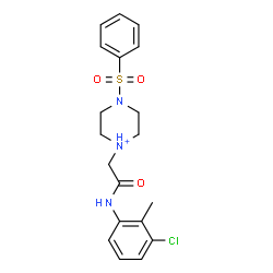 ChemSpider 2D Image | 1-{2-[(3-Chloro-2-methylphenyl)amino]-2-oxoethyl}-4-(phenylsulfonyl)piperazin-1-ium | C19H23ClN3O3S