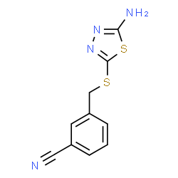 ChemSpider 2D Image | 3-{[(5-Amino-1,3,4-thiadiazol-2-yl)sulfanyl]methyl}benzonitrile | C10H8N4S2