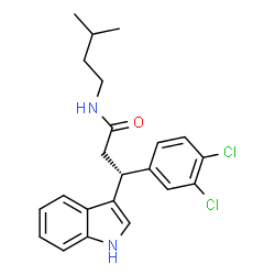ChemSpider 2D Image | (3R)-3-(3,4-Dichlorophenyl)-3-(1H-indol-3-yl)-N-(3-methylbutyl)propanamide | C22H24Cl2N2O