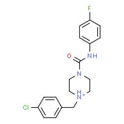 ChemSpider 2D Image | 1-(4-Chlorobenzyl)-4-[(4-fluorophenyl)carbamoyl]piperazin-1-ium | C18H20ClFN3O