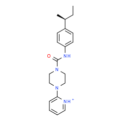 ChemSpider 2D Image | 2-[4-({4-[(2S)-2-Butanyl]phenyl}carbamoyl)-1-piperazinyl]pyridinium | C20H27N4O