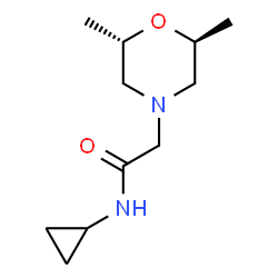 ChemSpider 2D Image | N-Cyclopropyl-2-[(2S,6S)-2,6-dimethyl-4-morpholinyl]acetamide | C11H20N2O2