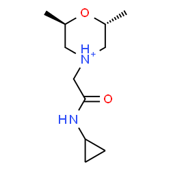 ChemSpider 2D Image | (2R,6R)-4-[2-(Cyclopropylamino)-2-oxoethyl]-2,6-dimethylmorpholin-4-ium | C11H21N2O2