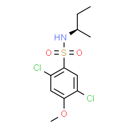 ChemSpider 2D Image | N-[(2R)-2-Butanyl]-2,5-dichloro-4-methoxybenzenesulfonamide | C11H15Cl2NO3S