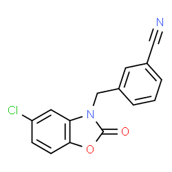 ChemSpider 2D Image | 3-[(5-Chloro-2-oxo-1,3-benzoxazol-3(2H)-yl)methyl]benzonitrile | C15H9ClN2O2