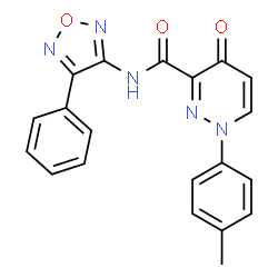 ChemSpider 2D Image | 1-(4-Methylphenyl)-4-oxo-N-(4-phenyl-1,2,5-oxadiazol-3-yl)-1,4-dihydro-3-pyridazinecarboxamide | C20H15N5O3