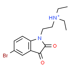 ChemSpider 2D Image | 2-(5-Bromo-2,3-dioxo-2,3-dihydro-1H-indol-1-yl)-N,N-diethylethanaminium | C14H18BrN2O2