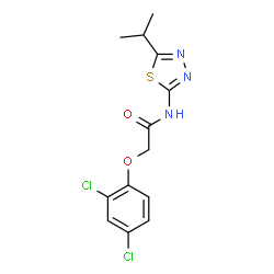 ChemSpider 2D Image | 2-(2,4-Dichlorophenoxy)-N-(5-isopropyl-1,3,4-thiadiazol-2-yl)acetamide | C13H13Cl2N3O2S