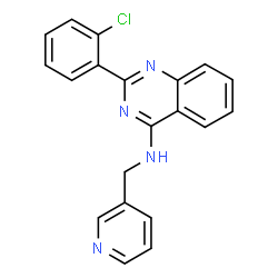 ChemSpider 2D Image | 2-(2-Chlorophenyl)-N-(3-pyridinylmethyl)-4-quinazolinamine | C20H15ClN4