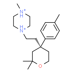 ChemSpider 2D Image | 1-{2-[(4S)-2,2-Dimethyl-4-(4-methylphenyl)tetrahydro-2H-pyran-4-yl]ethyl}-4-methylpiperazinediium | C21H36N2O