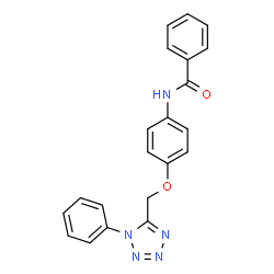 ChemSpider 2D Image | N-{4-[(1-Phenyl-1H-tetrazol-5-yl)methoxy]phenyl}benzamide | C21H17N5O2