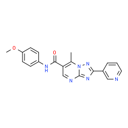 ChemSpider 2D Image | N-(4-Methoxyphenyl)-7-methyl-2-(3-pyridinyl)[1,2,4]triazolo[1,5-a]pyrimidine-6-carboxamide | C19H16N6O2