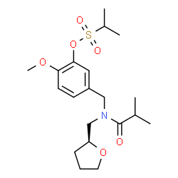 ChemSpider 2D Image | 5-({Isobutyryl[(2S)-tetrahydro-2-furanylmethyl]amino}methyl)-2-methoxyphenyl 2-propanesulfonate | C20H31NO6S