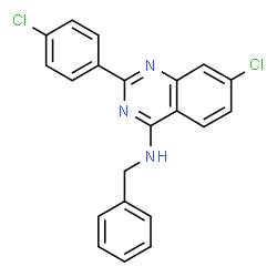 ChemSpider 2D Image | N-Benzyl-7-chloro-2-(4-chlorophenyl)-4-quinazolinamine | C21H15Cl2N3