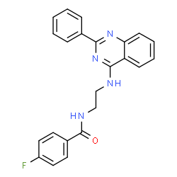 ChemSpider 2D Image | 4-Fluoro-N-{2-[(2-phenyl-4-quinazolinyl)amino]ethyl}benzamide | C23H19FN4O
