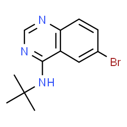 ChemSpider 2D Image | 6-Bromo-N-(2-methyl-2-propanyl)-4-quinazolinamine | C12H14BrN3