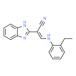 ChemSpider 2D Image | (2E)-2-(1H-Benzimidazol-2-yl)-3-[(2-ethylphenyl)amino]acrylonitrile | C18H16N4