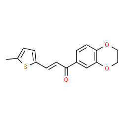 ChemSpider 2D Image | (2E)-1-(2,3-Dihydro-1,4-benzodioxin-6-yl)-3-(5-methyl-2-thienyl)-2-propen-1-one | C16H14O3S