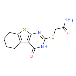 ChemSpider 2D Image | 2-[(4-Oxo-3,4,5,6,7,8-hexahydro[1]benzothieno[2,3-d]pyrimidin-2-yl)sulfanyl]acetamide | C12H13N3O2S2